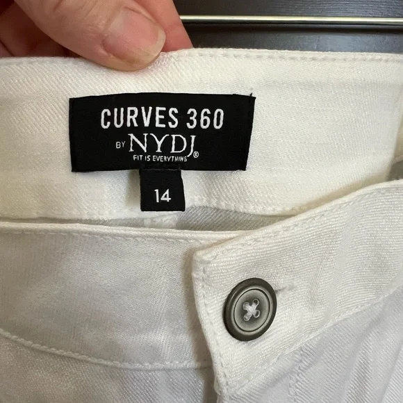 NYDJ White Linen Trousers - Women's 14 NWT - Picture 5 of 8